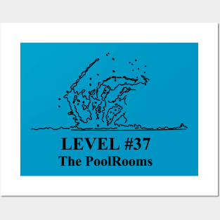 The PoolRooms - The Backrooms - Black Outlined Version T-Shirt Posters and Art